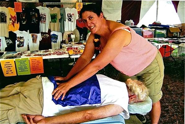 Massaging at Hookstown Fair