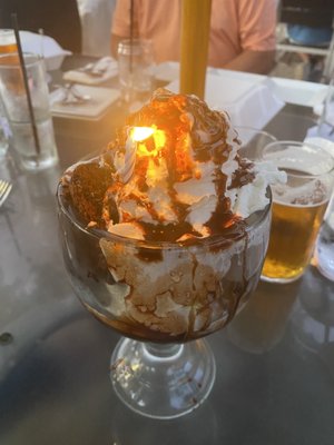 Brownie sundae - big enough to share