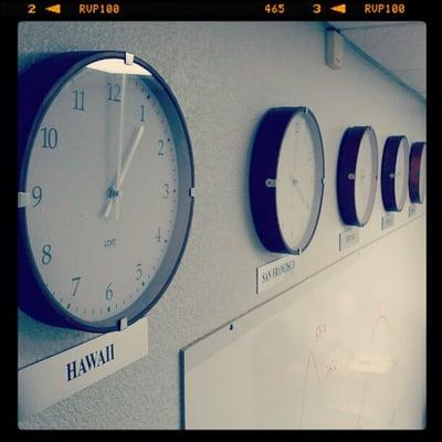 Halls made awesome placards for my office clocks.