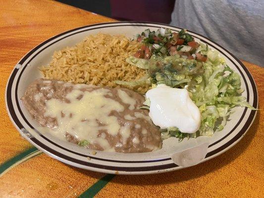 Side salad with the Fajitas