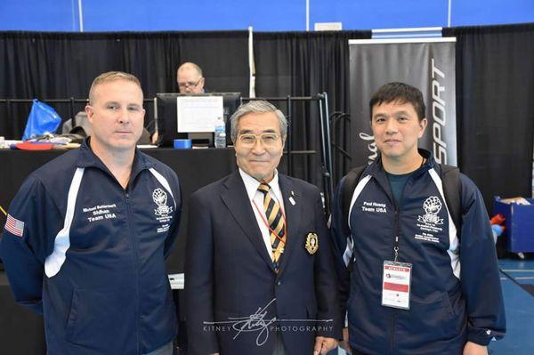 TKC founder (left) with his sensei - IKGA President and Grandmaster Goshi Yamaguchi (center) and senior student Sempai Paul Huang (right)