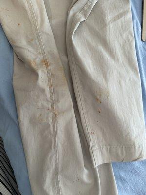 salsa stained pants by Johnny at diaz diner