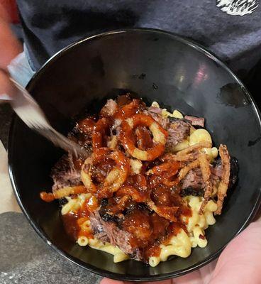 Brisket Mac and Cheese Bones Bowl with Brisket