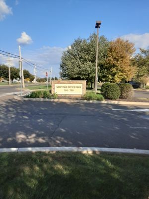 Sign from Newtown-Yardley Rd. And into our parking lot