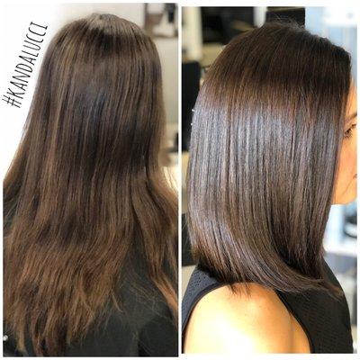 Brunette Bombshell makeover at Salon Kandalucci