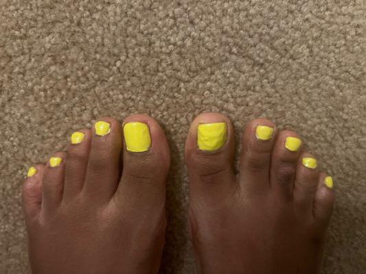 My gel pedicure....