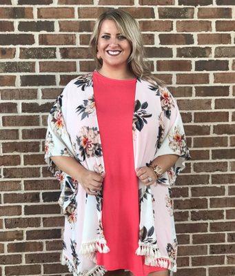 Wrapped In Floral Kimono {XL/1XL, 1XL/2XL}, $36