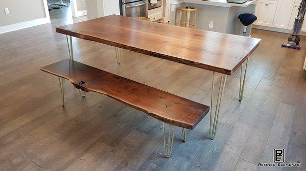 Walnut Bookmatch Dining Table