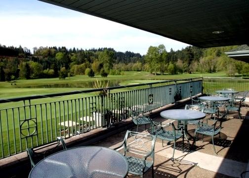 Great views of the course from our Lakeview Restaurant balcony.