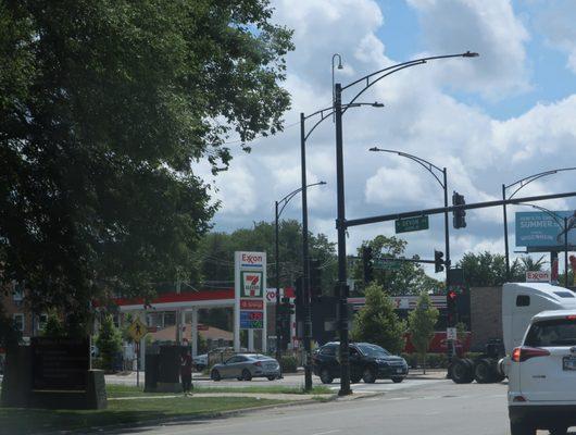 Located at the busy Devon and Milwaukee intersection.