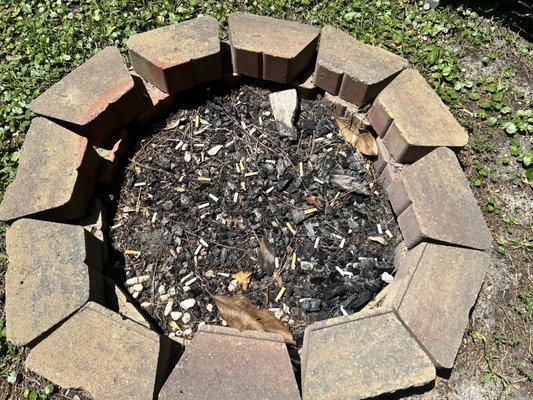 Fire pit used as ash tray