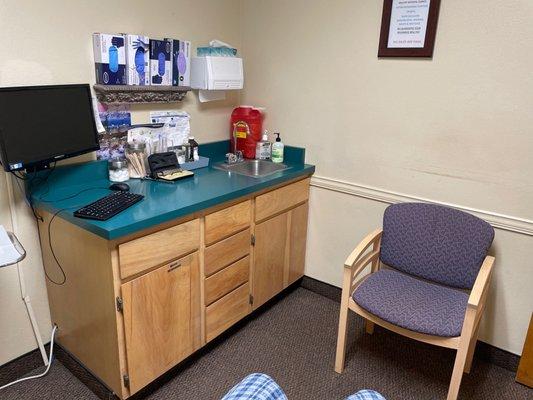 Clean but slightly dated patient rooms