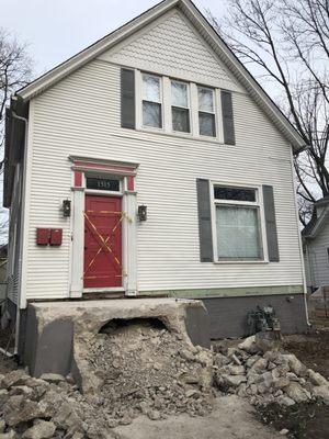 Before-post concrete stair removal