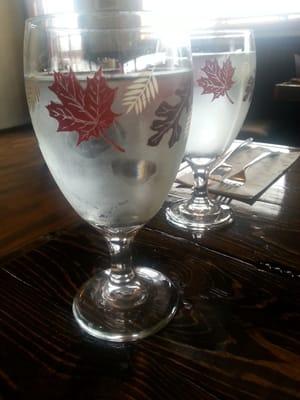 Maple leaf water glasses