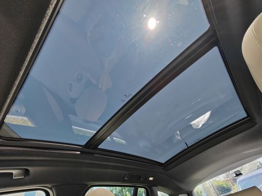 Sunroof at 5% ceramic tint , overlaid on top of factory sunroof privacy glass that was 20%