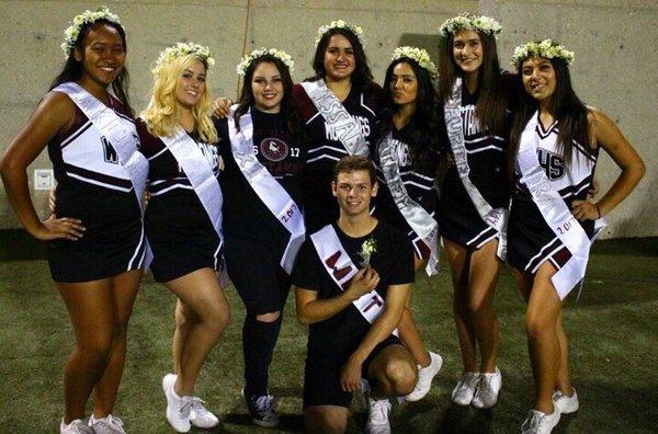 West Valley HS  Cheerleader team making their presentation w/ flower crowns and a boutonnière. #WestValleyHighSchool