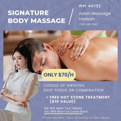 MM 44735
 Asian Massage Hialeah
 Call us at 305-392-1092