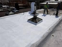 Flat roof silicone roof covering.