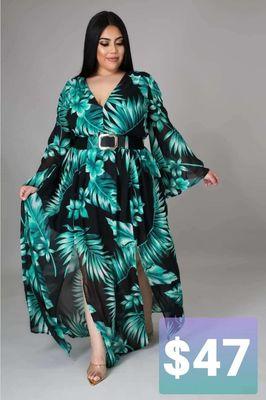 Leaf Dress (Green) 

Sizes: 1X- 3X