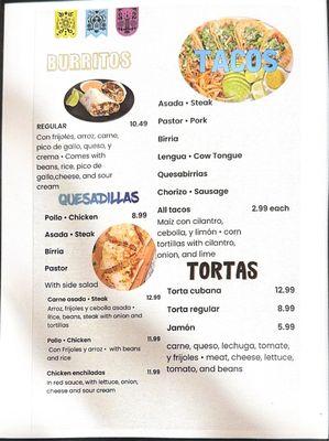 Menu Page 1