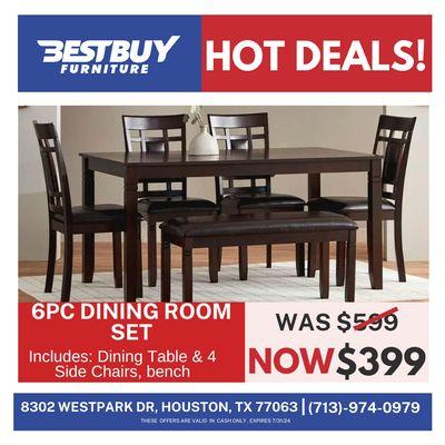 $399.00 6PC Dining Room Set