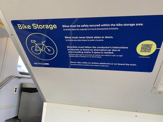 Yes, you can secure your bike in the bike storage car...