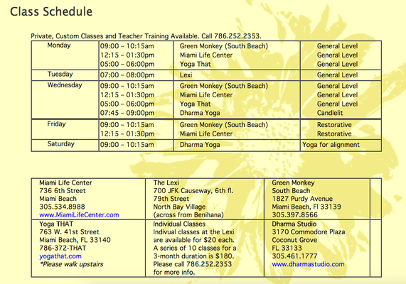 Class Schedule