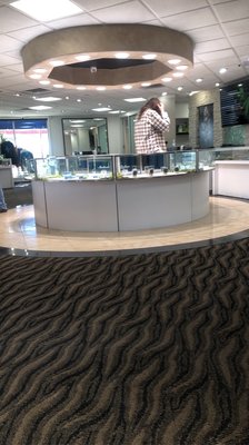 Jewelry store turned dispensary.  Looking fancy in here!