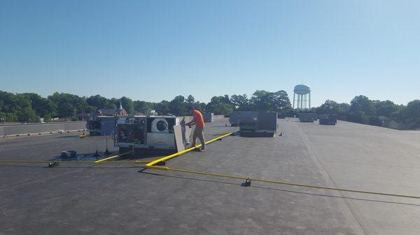 Commercial Roof Top HVAC Install (19) RTUs