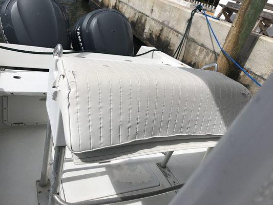 Boat cushions upholstery before