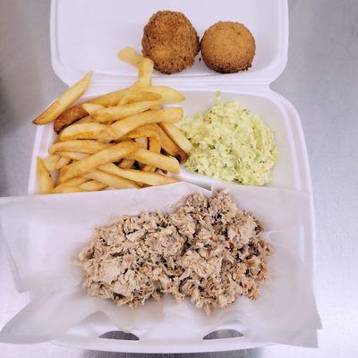 Pork or Turkey BBQ Plate w/2 sides