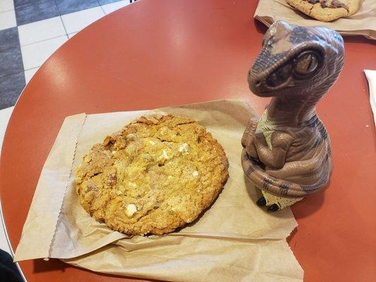 Bob the Raptor says "I see you cookie!"