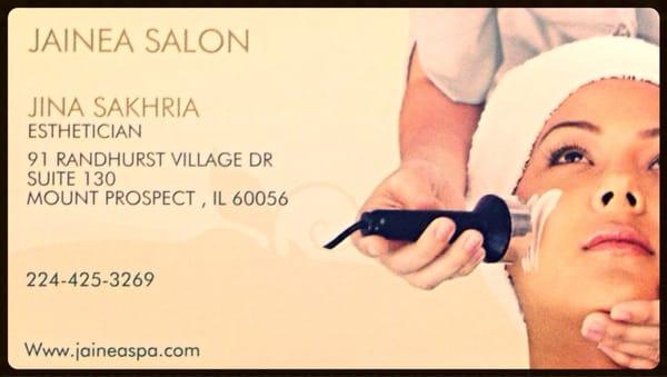 Jina's buisness card