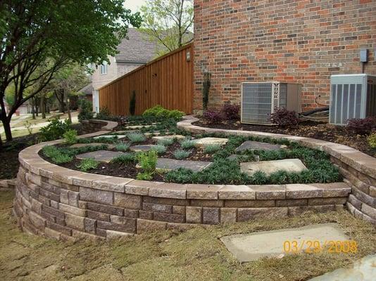 "Highland Stone" wall 3" & 6" mix. Plus Over size flagstone stepping stones & landscaping.