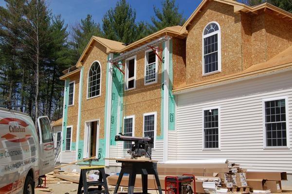 Here is a shot of the siding installation on the front of this new home.