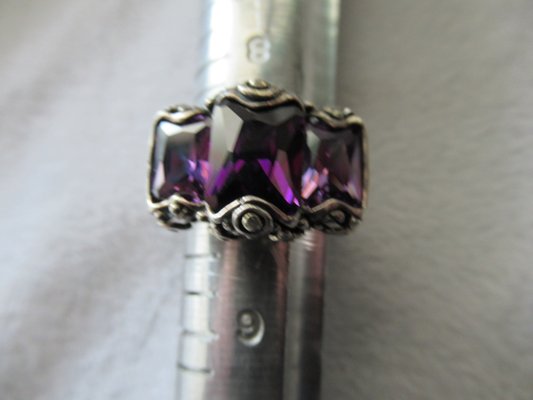 Sterling Silver with Gold accents Amethyst Ring