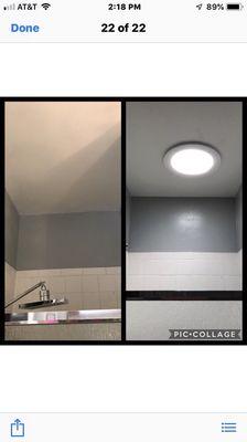 Before and After Unit was set above the shower