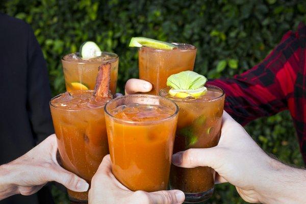 A variety of fun creative Bloody Marys!