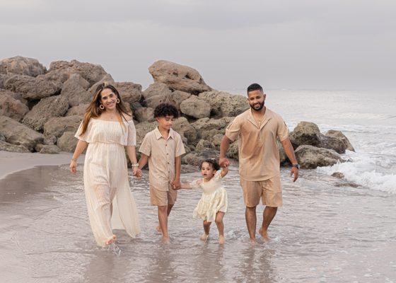 Family beach session.  Photography sessions scheduled at Deerfield Beach or Boca Raton.