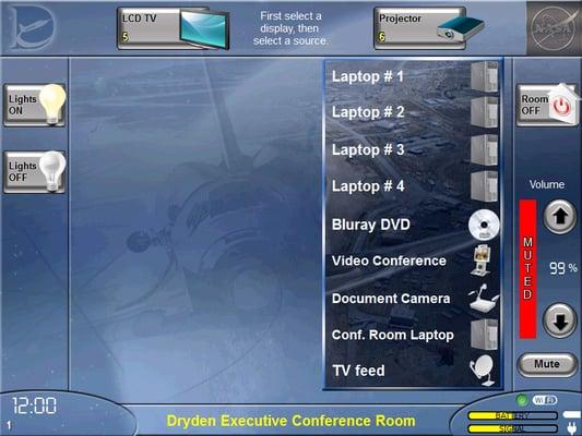 Nasa Dryden Flight Research Center Crestron screen