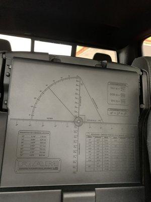 Handy dandy conversion charts under the center console