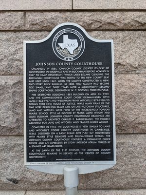 Johnson County Courthouse Historical Marker, Cleburne