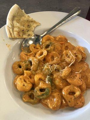 Tortellini and bread