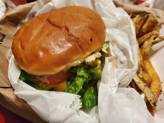 DOUBLE CHEESE BURGER WITH FRIES