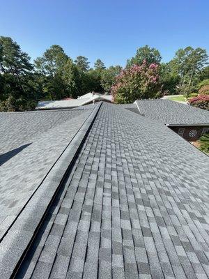 Out with the old, in with the new! Certainteed Landmark shingles make for a good looking new roof.