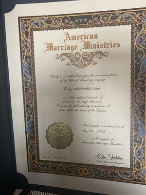 Ordained Marriage Minister