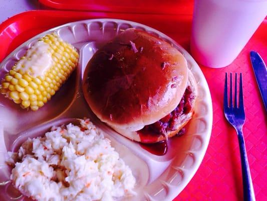 Chopped beef sandwich plate