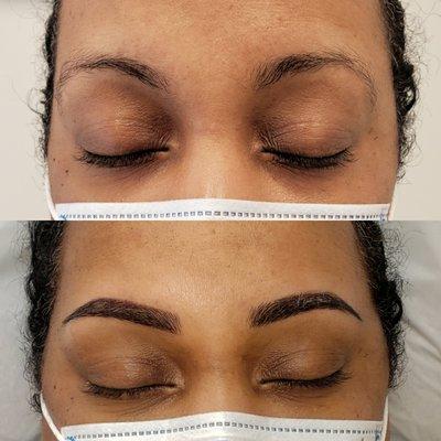 Semi-permanent brow makeup