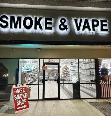 Welcome into our Store Front, where you will be welcomed by an organized and nice looking Vape/Smoke shop