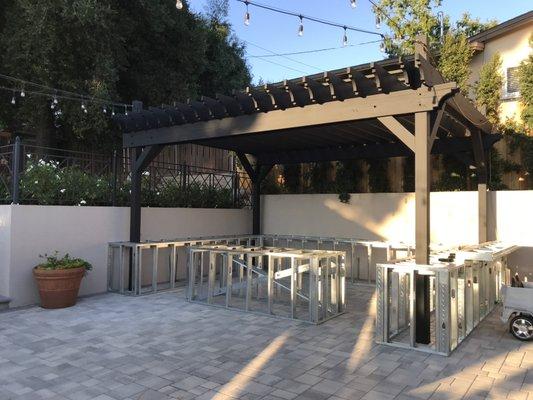 Outdoor kitchen and pergola